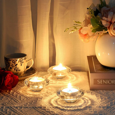 Urbn-Living Urbnliving 7Cm Diameter Set Of 6 Glass Tealight Holders from B&Q