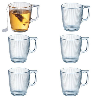 Urbn-Living Urbnliving 7Cm Height 90Ml Stripy Glass Set Of 6 Pcs from B&Q