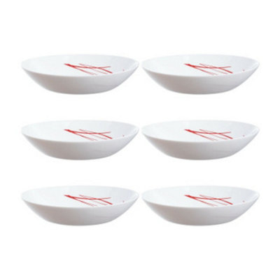 Urbn-Living Urbnliving 4Cm Height Luminarc Arcopal Red Soup Bowls Set Of 6 from B&Q