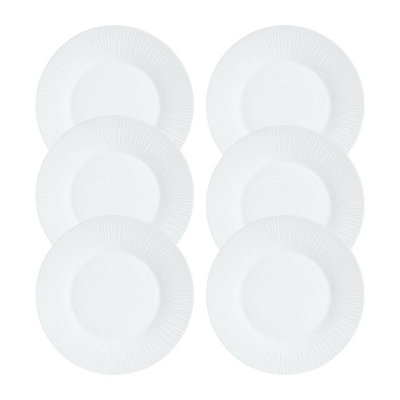Urbn-Living Urbnliving 4Cm Height White Glass Luminarc Modern Summer Soup Bowl Set Of 6 from B&Q