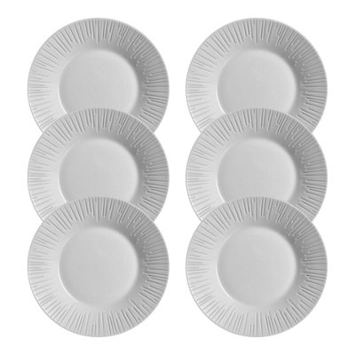 Urbn-Living Urbnliving 4Cm Height Grey Glass Luminarc Modern Summer Soup Bowl Set Of 6 from B&Q