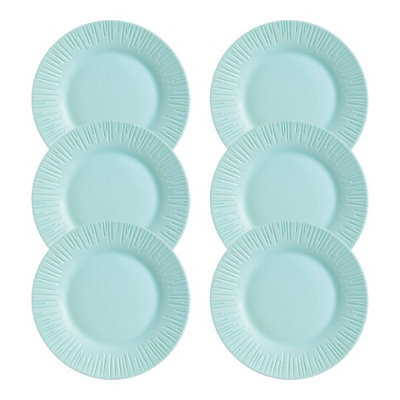 Urbn-Living Urbnliving 4Cm Height Blue Glass Luminarc Modern Summer Soup Bowl Set Of 6 from B&Q