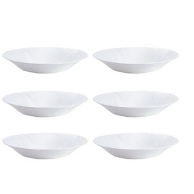 Urbn-Living Urbnliving 4Cm Height White Glass Luminarc Dinnerware Soup Bowls Set Of 6 from B&Q