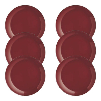 Urbn-Living Urbnliving 2Cm Height Luminarc Translucent Opal Glass Bordeaux Dessert Plate Set Of 6 from B&Q
