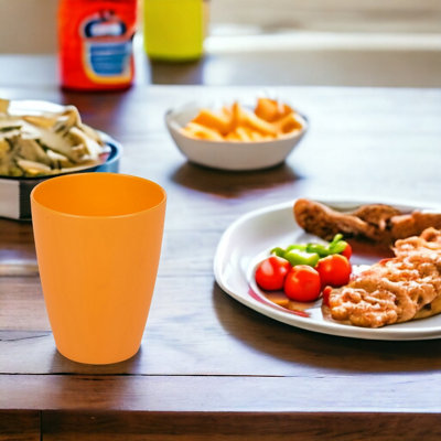 Urbn-Living Urbnliving 10Cm Height Orange 6 Small Plastic Drinking Cups 330Ml from B&Q