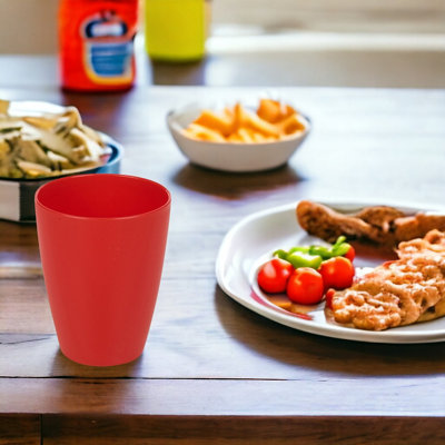 Urbn-Living Urbnliving 10Cm Height Red 6 Small Plastic Drinking Cups 330Ml from B&Q