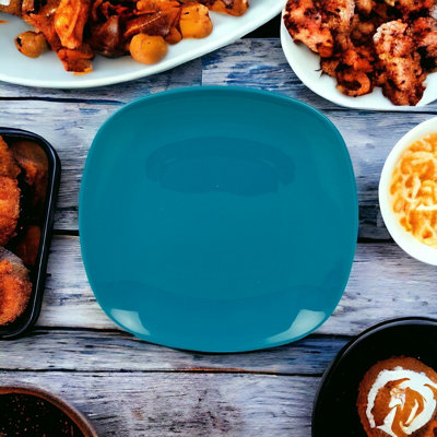 Urbn-Living Urbnliving 3Cm Height Teal 6 Plastic Side Plates from B&Q