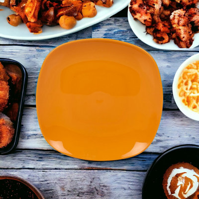 Urbn-Living Urbnliving 3Cm Height Orange 6 Plastic Side Plates from B&Q