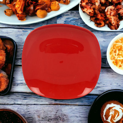 Urbn-Living Urbnliving 3Cm Height Red 6 Plastic Side Plates from B&Q