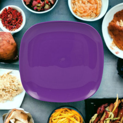 Urbn-Living Urbnliving 3Cm Height Purple 6 Plastic Dinner Plates from B&Q