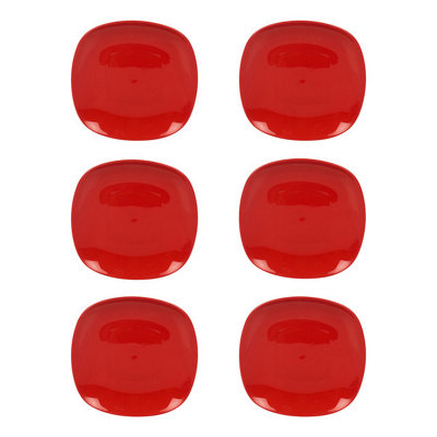 Urbn-Living Urbnliving 26Cm Diameter Red Colour 6Pcs Plastic Dinner Plates from B&Q