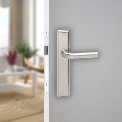 Urbn-Living 221Mm Length 2 Pcs Westminster Metal & Satin Nickel Lever Latch Door Plain Handle Set