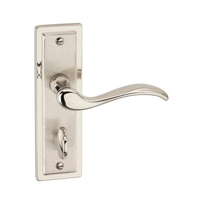 Urbn-Living Satin NickelBathroomSet Of 1Urfic Porto Lever Door Handles