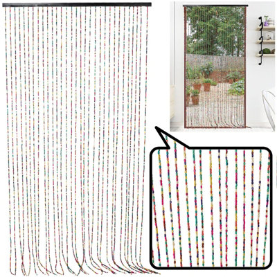 Urbn-Living Urbnliving 180Cm Long Door Hanging Wooden Bead Curtain Colourful String Fly Screen Divider from B&Q