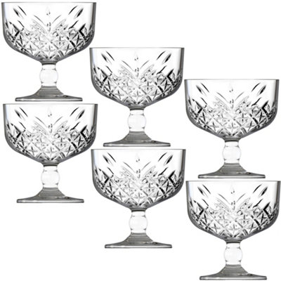 Urbn-Living Urbnliving 10Cm Height 6Pcs Footed Ice Cream Sundae Dessert Glasses Cup Dish Bowl Fruit Cocktail Set from B&Q