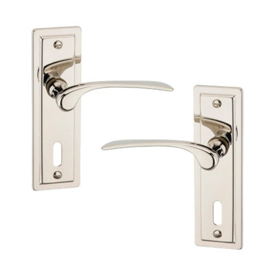 Urbn-Living Polished NickelKeyholeSet Of 1Urfic Como Lever Door Handles