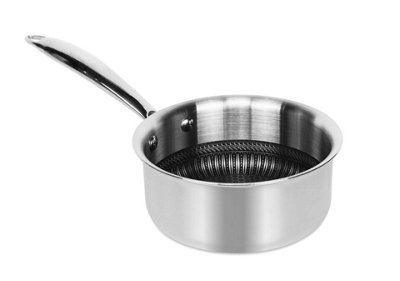 Urbn-Chef Hextec Diameter Non Stick Stainless Steel Induction Milk Pan Kitchen Cookware 16Cm