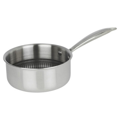 Urbn-Living Hextec 18Cm Diameter Non Stick Stainless Steel Induction Saucepan Pan Kitchen Cookware from B&Q