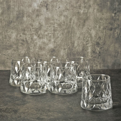 Queensway Home and Dining Queensway Home & Dining 300Ml 6Pcs Whiskey Drinking Glasses Cocktail Tumblers Glassware Set from B&Q