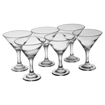 Queensway Home and Dining Queensway Home & Dining 190Ml Martini Drinking Glasses Stemmed Cocktail Glassware Set Of 6 from B&Q