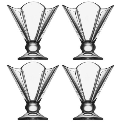 Queensway Home and Dining Queensway Home & Dining 10Cm Diameter 4Pcs Ice Cream Cup Glass Dessert Bowl Glassware Serving Dish Set from B&Q