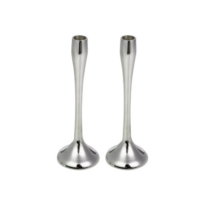 B&Q -  Urbnliving 31Cm Tall 2 Pcs Silver Metal Candle Holder Decorative Candlesticks Set