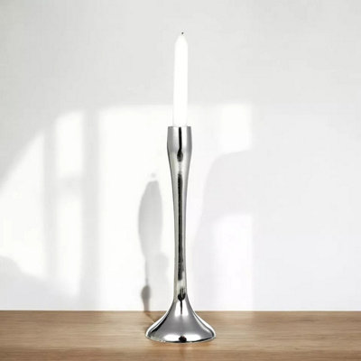 B&Q -  Urbnliving 31Cm Tall Silver Metal Candle Holder Decorative Candlesticks Set