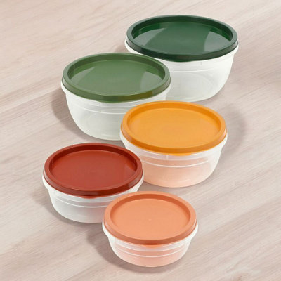 Urbn-Chef Urbnchef 18Cm Diameter 5 Pcs Round Plastic Food Storage Containers & Airtight Lids Sets from B&Q