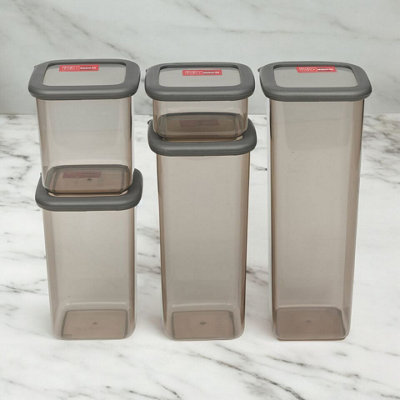Urbn-Living Urbnliving 28Cm Height 5 Pcs Airtight Stackable Food Storage Container Kitchen Set from B&Q