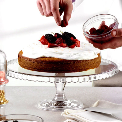 Queensway Home and Dining Queensway Home & Dining 32Cm Diameter Footed Glass Service Plate Cake Platter Centerpiece Display Stand from B&Q