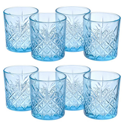 Urbn-Living Urbnliving 345Ml 8 Pcs Whisky Scotch Vodka Tumbler Blue Glassware Sets from B&Q