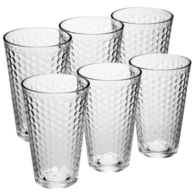 Urbn-Living Urbnliving 300Ml 6 Pcs Milano Drinking Patterned Cup Water Juice Cocktail Tumbler Glassware Sets from B&Q