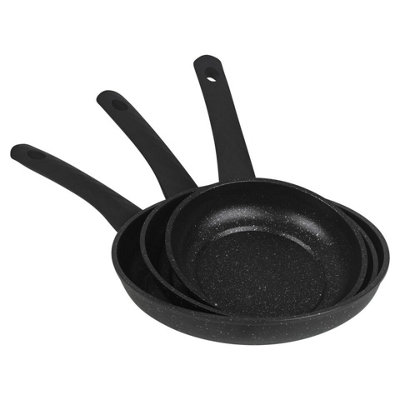 Urbn-Chef Urbnchef 24Cm Diameter 3 Pcs Frying Pans Forged Carbon Cookware Set With Stainless Steel Induction Base from B&Q