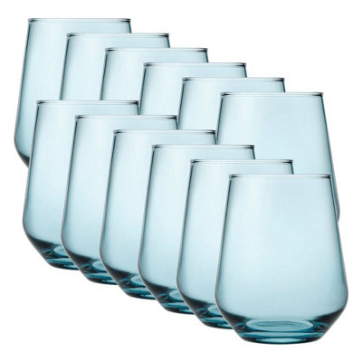 Queensway Home and Dining Queensway Home & Dining 425Ml 12 Pcs Light Blue Coloured Tumbler Short Cocktails Juice Glasses from B&Q