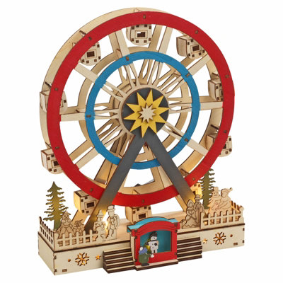 Urbn-Living Urbnliving 30Cm Height Christmas Decoration Light Up Spinning Ferris Wheel Led Ornament Xmas Gift from B&Q