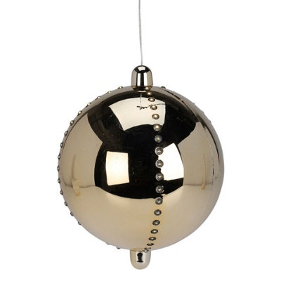 URBNLIVING 15cm LED Light Up Gold Ball Christmas Tree Decoration Warm White Timer for Xmas Party/Wedding/Gaming Room Decoration Tree Lights Indoor Outdoor - Image 3