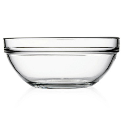 B&Q -  Queensway Home & Dining 1.7L Clear Glass Mixing Single Bowl Cooking Baking Serving Vegetable Salad