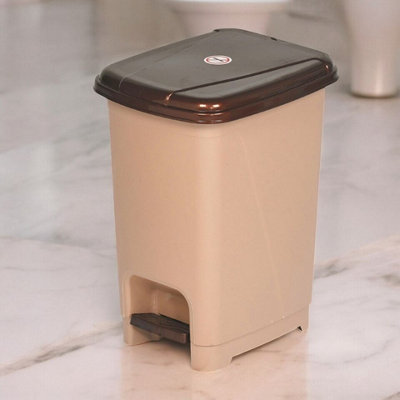 Urbn-Living Urbnliving 8L Cappuccino Mini Pedal Bin Kitchen Bathroom Toilet Recycle Waste Garbage Storage Dustbin from B&Q