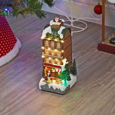 Urbn-Living Urbnliving 28.5Cm Height Illuminated Christmas Toy Shop Festive Decoration Mini Xmas Scene Ornament Home Decor from B&Q