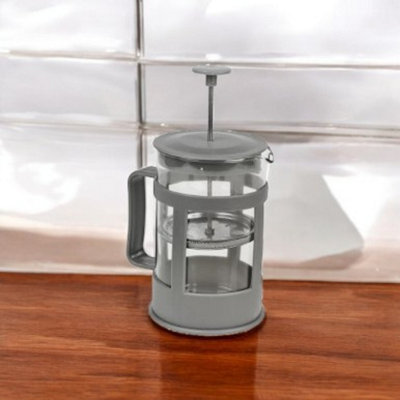 Urbn-Living Urbnliving 800Ml Grey Cafetiere Filter Coffee Tea Pot Press Brewer Maker Glass Plunger Home Kit from B&Q