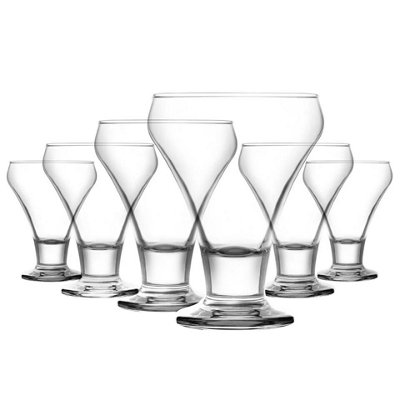 Queensway Home and Dining Queensway Home & Dining 305Ml 6 Pcs Clear Glass Footed Dessert Bowl Ice Cream Sundae Fruit Cocktail Salad Cups  Set