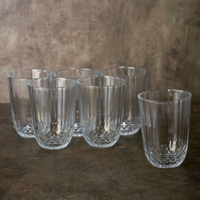 Queensway Home and Dining Queensway Home & Dining 265Ml 6 Pcs Clear Drinking Glasses Cocktail Water Juice Highball Tumblers Set from B&Q