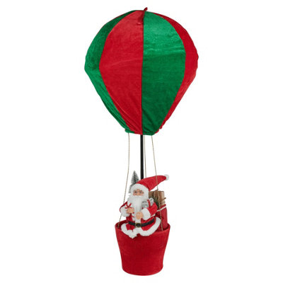 Urbn-Living Urbnliving Santa In Basket 90Cm Red & Green Pop Up Hot Air Balloon Christmas Xmas Decoration Ornament from B&Q
