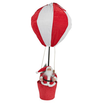 Urbn-Living Urbnliving Santa In Basket 90Cm Red & White Pop Up Hot Air Balloon Christmas Xmas Decoration Ornament from B&Q
