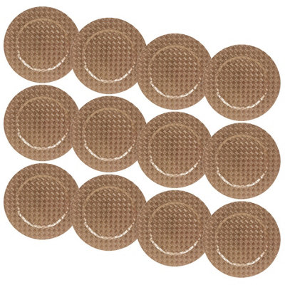 Urbn-Living Urbnliving 33Cm Depth 12 Pcs Charger Table Plates Set Gold 3D Box Mosaic Weave Design from B&Q