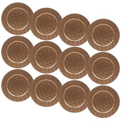 Urbn-Living Urbnliving 33Cm Depth 12 Pcs Charger Table Plates Set Gold 3D Box Pyramid Design from B&Q