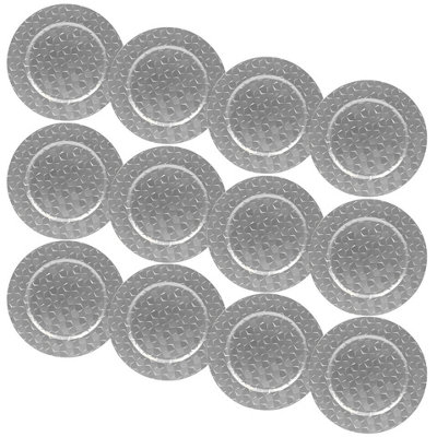 Urbn-Living Urbnliving 33Cm Depth 12 Pcs Charger Table Plates Set Silver 3D Box Pyramid Design from B&Q