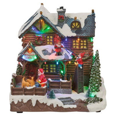 Urbn-Living Urbnliving 25Cm Height Light Up Christmas Festive Village Scene Illuminated Led Town Decoration With Music from B&Q