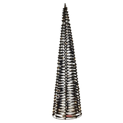 B&Q -  Urbnliving 60Cm Height Black Christmas Tree Cone Pyramid Led Fairy Lights Tower Xmas Home Decoration