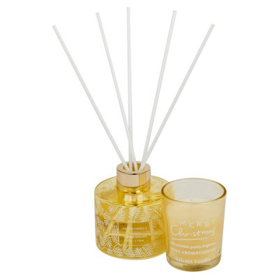 Urbn-Living 80Ml Velvet Vanilla Reed Diffuser Christmas Tree Box Gift Home Aromatherapy Fragrance Set